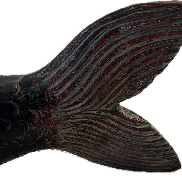 Antique Japanese carved wood carp - Picture 6 of 6